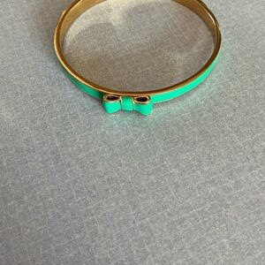 Kate Spade Gold and Green Bow Bangle Bracelet